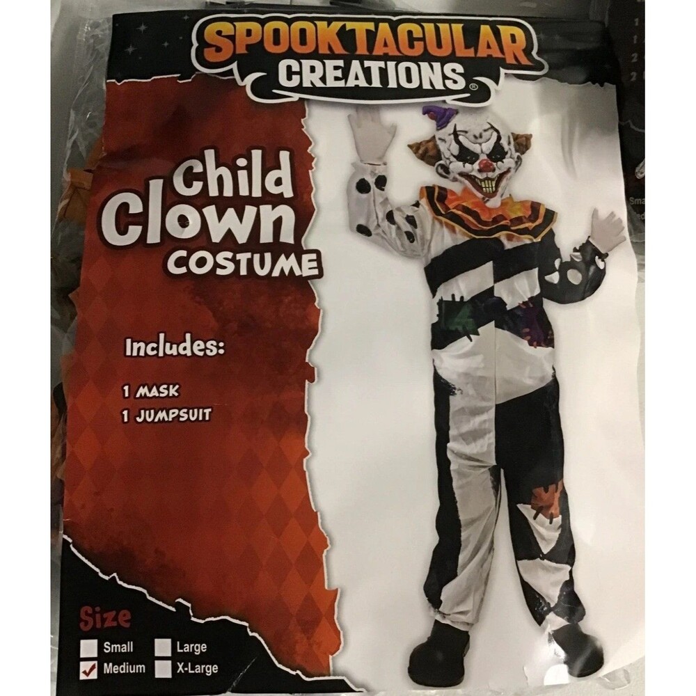 CHILD CLOWN Costume CHILD MEDIUM Halloween Spooktacular Creations NIP